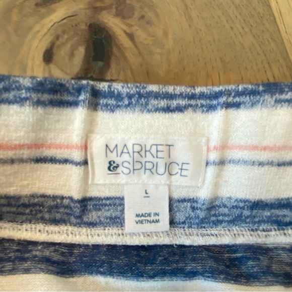 Stitch Fix Market & Spruce Amia Knit Mini Skirt Blue White and Pink Stripe - Picture 9 of 13